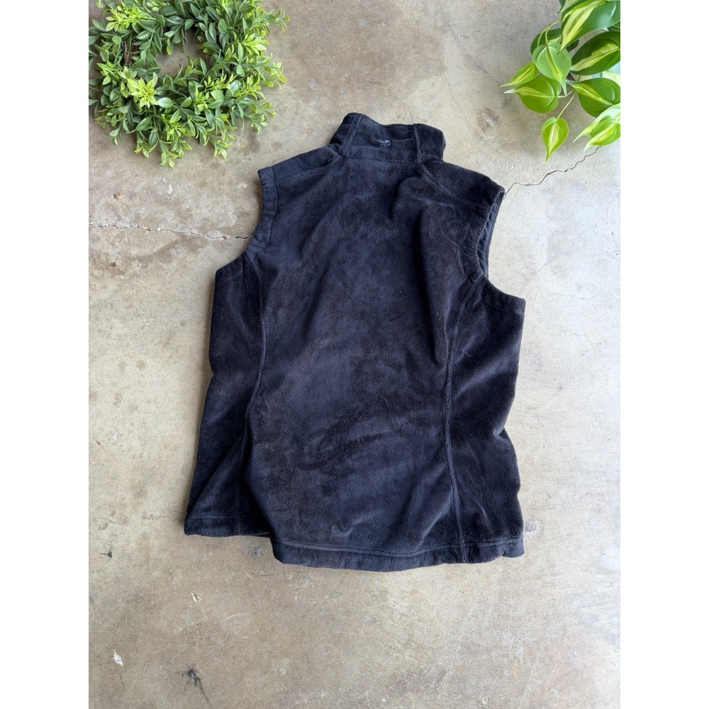 Mountain Hardwear Black Soft Fleece Full Zip Vest Granola Girl Cabincore Medium - Picture 4 of 8